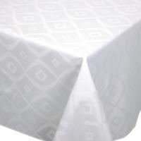 Nappe carrée 150x150 cm Jacquard 100% polyester BRUNCH blanc