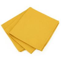 Lot de 3 serviettes de table 45x45 cm Jacquard 100% coton CUBE jaune Curcuma