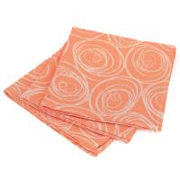 Lot de 3 serviettes de table 45x45 cm Jacquard 100% coton SPIRALE orange papaye