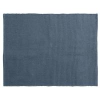 Tapis rectangulaire 130x170 cm pur coton MOOREA bleu ardoise