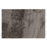 Tapis rectangulaire 120x180 cm WOODLAND en fausse fourrure doublée suédine gris Chamois