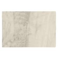 Tapis rectangulaire 120x180 cm WOODLAND en fausse fourrure doublée suédine beige Craie
