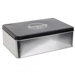Boîte métal BARBER SHOP noir-gris