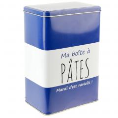 Boîte métal MA BOITE A Pâtes bleu