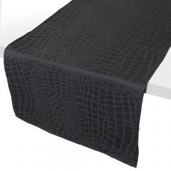 Chemin de table 45x150 cm Jacquard 100% polyester LOUNGE noir