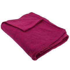 Couverture polaire 180x220 cm Isba violet Prune 100% Polyester 320 g/m2 traité non-feu