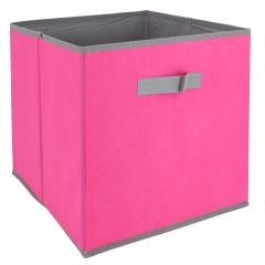 Cube de rangement cartonnée 27L rose