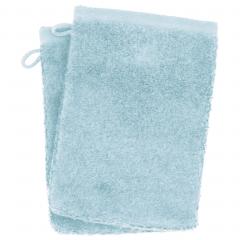 Lot de 2 gants de toilette 16x21 cm SOFTY bleu pâle