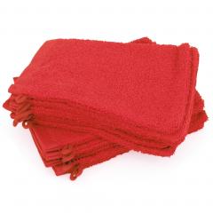 Lot de 12 gants de toilette 16x21 cm ALPHA rouge