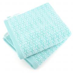 Lot de 2 serviettes de toilette 50x100 cm GRAPHIC HOOK bleu