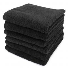 Lot de 6 serviettes de toilette 50x90 cm ALPHA noir