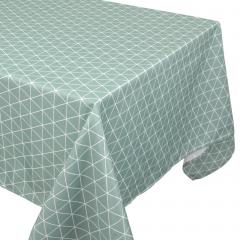 Nappe carrée 170x170 cm imprimée 100% polyester PACO géométrique vert thym