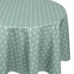 Nappe ovale 180x240 cm imprimée 100% polyester PACO géométrique vert thym
