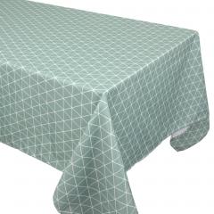 Nappe rectangle 150x200 cm imprimée 100% polyester PACO géométrique vert thym