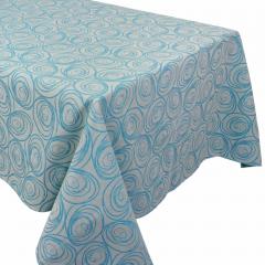 Nappe rectangle 150x250 cm Jacquard 100% coton SPIRALE bleu turquoise