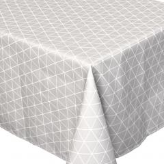 Nappe rectangle 150x300 cm imprimée 100% polyester PACO géométrique gris Argent