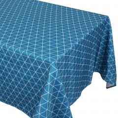 Nappe rectangle 150x350 cm imprimée 100% polyester PACO géométrique bleu curacao