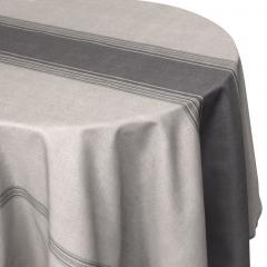 Nappe ronde 180 cm imprimée 100% polyester BISTROT gris Charbon
