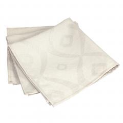 Lot de 3 serviettes de table 45x45 cm Jacquard 100% polyester BRUNCH ecru