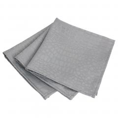Lot de 3 serviettes de table 45x45 cm Jacquard 100% polyester LOUNGE perle