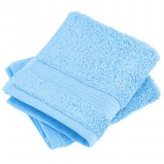 Lot de 2 serviettes invité 30x50 cm LUXOR bleu pâle
