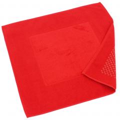 Tapis de bain antidérapant 60x60 cm velours PRESTIGE rouge