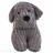 Boudin de porte WOOF petit chien gris en velour cottelé