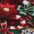 Carré de tissu jacquard polycoton motif festif esprit noël CLAUS Rouge