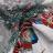Carré de tissu jacquard polycoton motif sapin de Noël MAGIQUE gris Argent