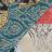Carré de tissu jacquard polyester motif beagles MARECHAL vert Canard