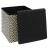 Coffre pouf MIRAGE 38x38x38 cm motif losanges noir