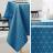 Nappe rectangle 150x300 cm imprimée 100% polyester PACO géométrique bleu curacao