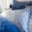 Parure de lit 140x200 cm 100% coton REFLET OUTREMER bleu nautique