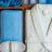 Peignoir col châle adulte ALPHA coton taille L bleu marine