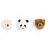 Peluche trophée mini 3 petites têtes d'Ours & Panda collection Forêt