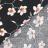 Tissu coton cretonne motif fleurs AMANDIER Noir