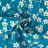 Tissu coton cretonne enduite motif fleurs AMANDIER Bleu