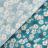 Tissu coton cretonne enduite motif fleurs ASTER bleu Petrole
